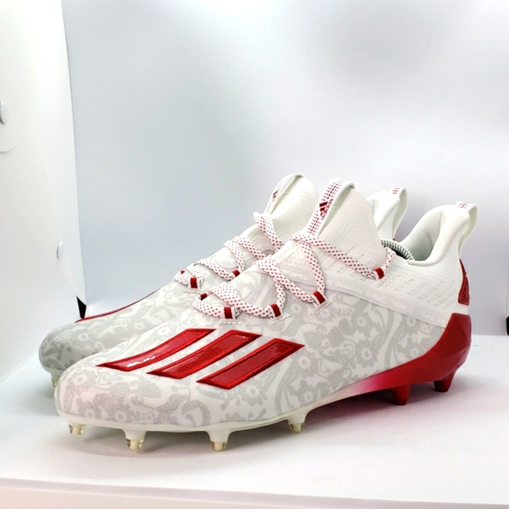 Adidas Adizero Reign Young King Football Cleats FU6708 Floral RED Men's sz 8